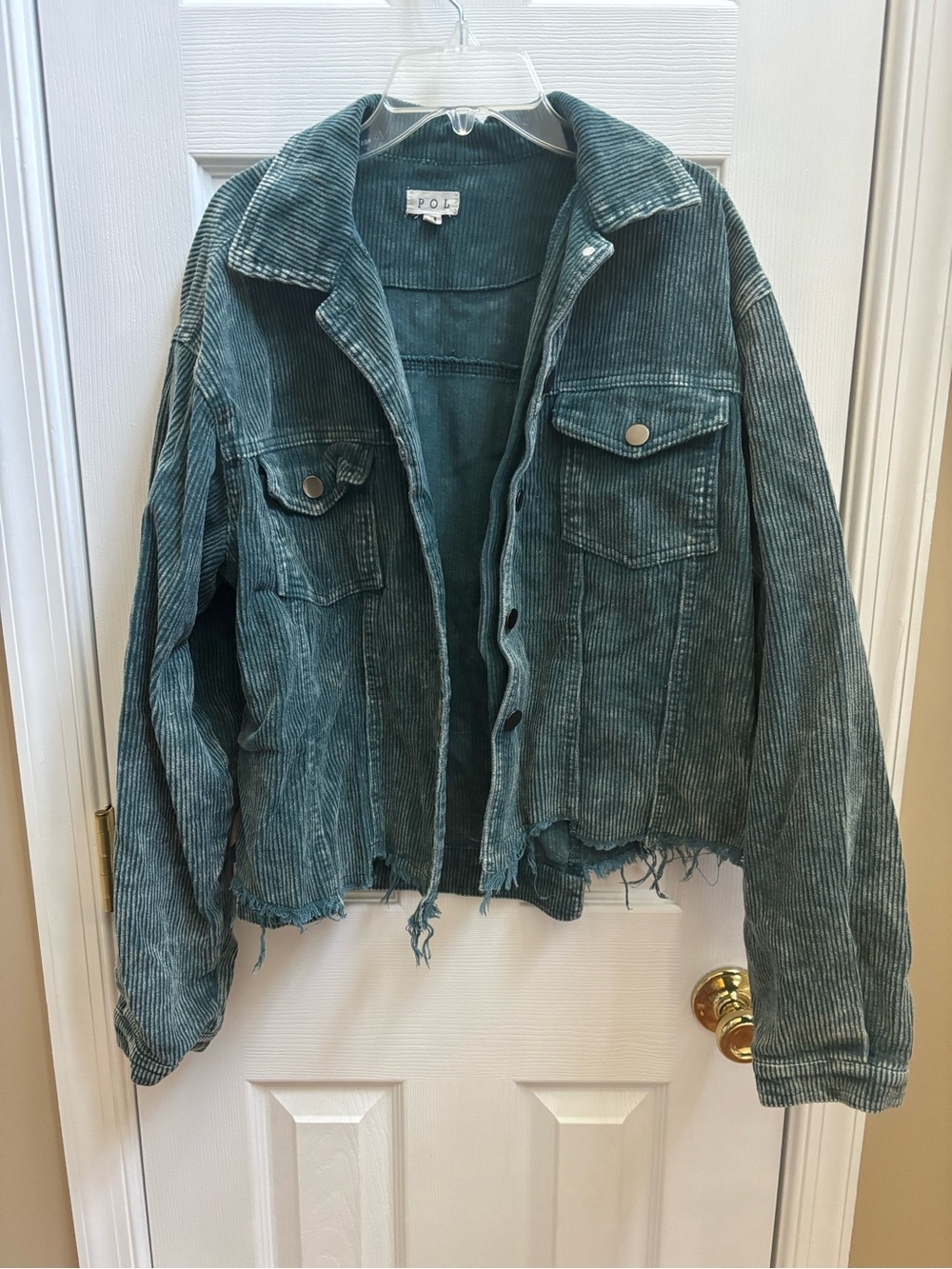 POL Hunter Corduroy Button-Up Distressed Hem Jacket, Size M (oversized) EUC - Picture 3 of 6